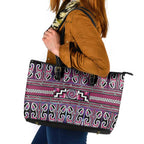 Maori Matariki Leather Tote Bag Pink Galaxy Aesthetic Koru Art