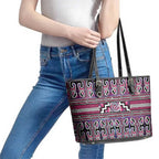 Maori Matariki Leather Tote Bag Pink Galaxy Aesthetic Koru Art