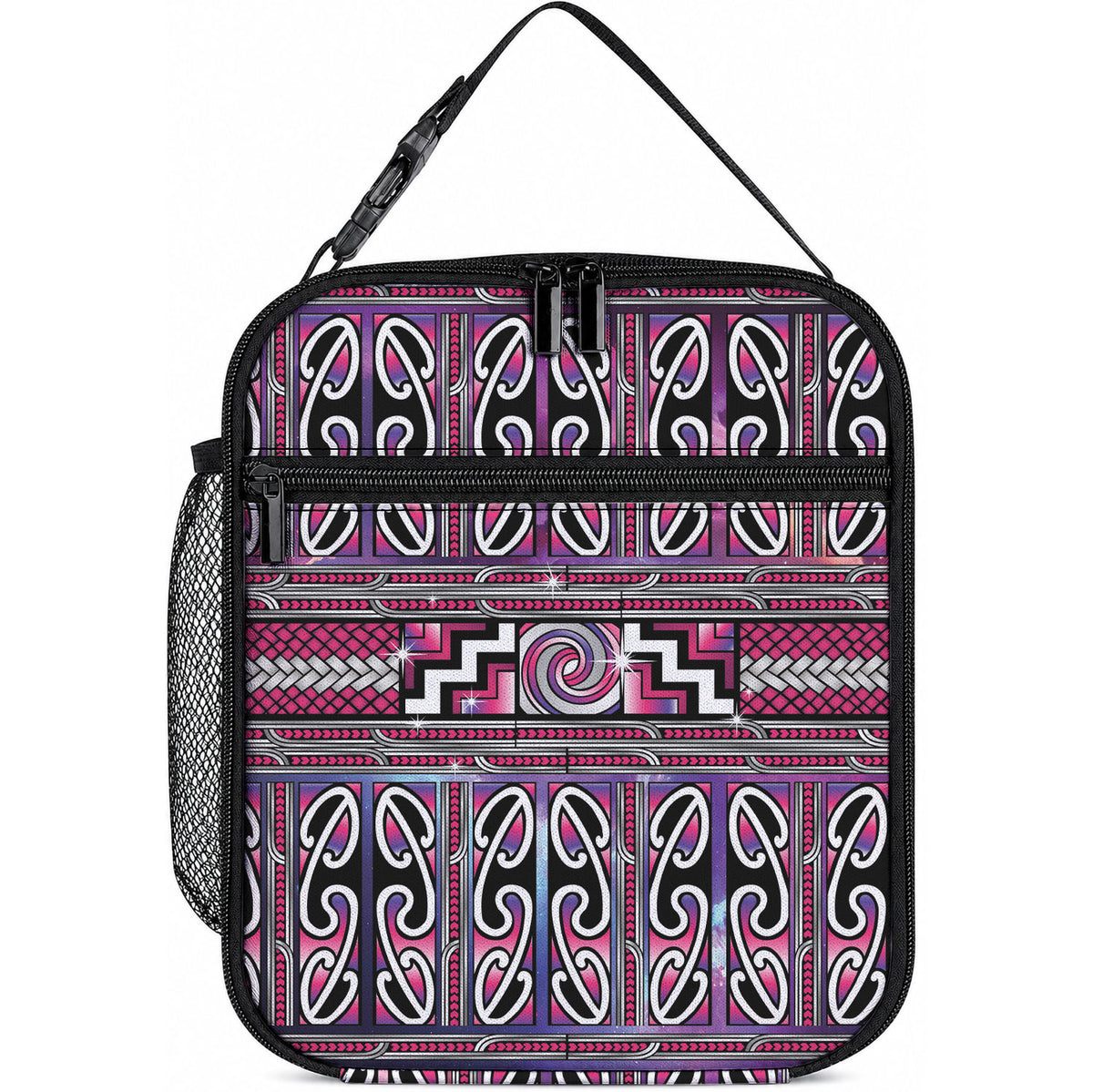Maori Matariki Lunch Bag Pink Galaxy Aesthetic Koru Art