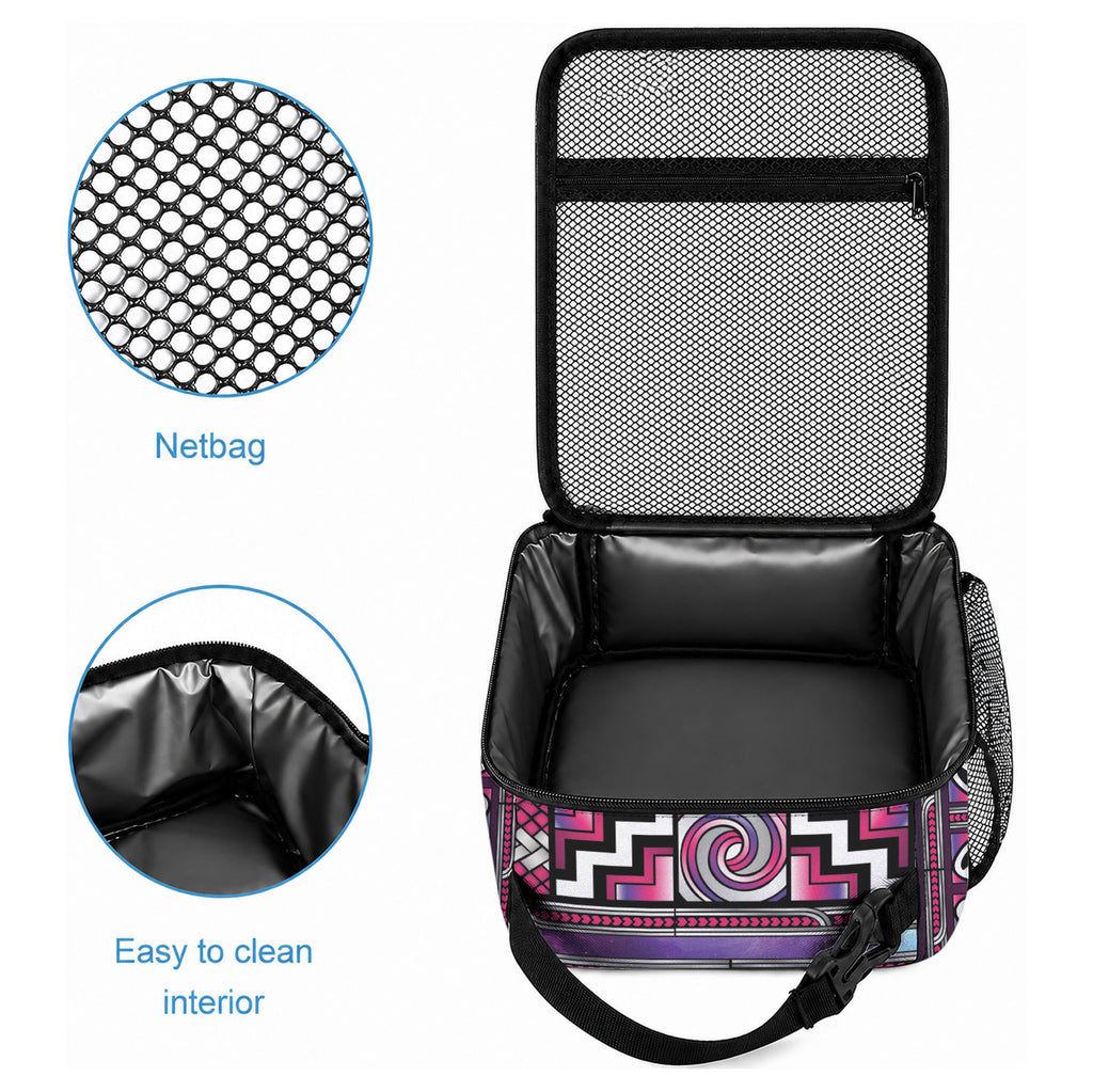 Maori Matariki Lunch Bag Pink Galaxy Aesthetic Koru Art
