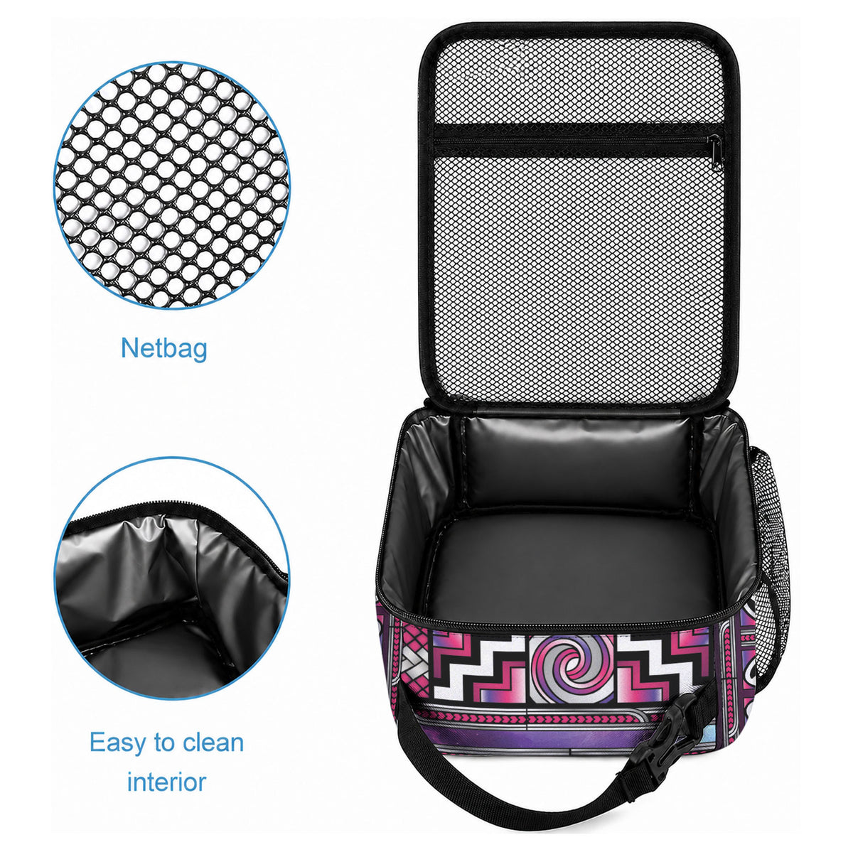 Maori Matariki Lunch Bag Pink Galaxy Aesthetic Koru Art