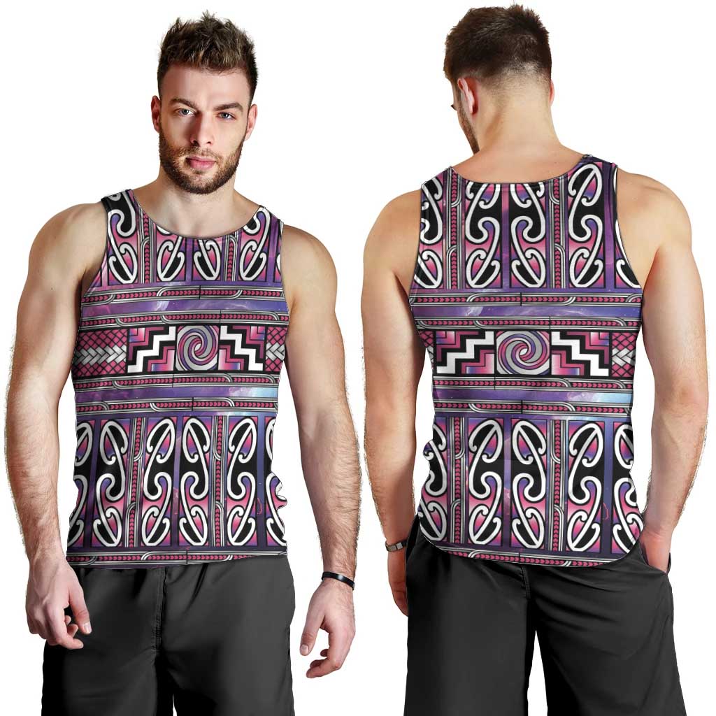Maori Matariki Men Tank Top Pink Galaxy Aesthetic Koru Art