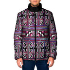 Maori Matariki Padded Jacket Pink Galaxy Aesthetic Koru Art