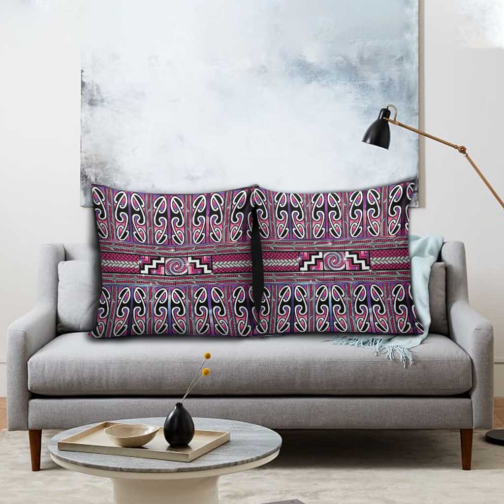 Maori Matariki Pillow Cover Pink Galaxy Aesthetic Koru Art