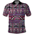 Maori Matariki Polo Shirt Pink Galaxy Aesthetic Koru Art