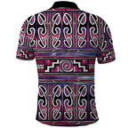 Maori Matariki Polo Shirt Pink Galaxy Aesthetic Koru Art