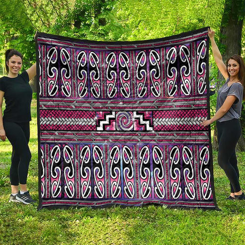 Maori Matariki Quilt Pink Galaxy Aesthetic Koru Art