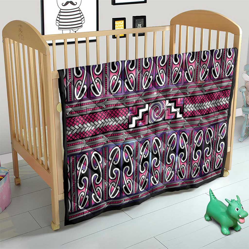 Maori Matariki Quilt Pink Galaxy Aesthetic Koru Art