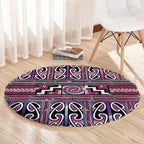 Maori Matariki Round Carpet Pink Galaxy Aesthetic Koru Art