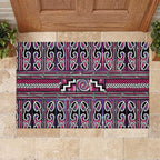 Maori Matariki Rubber Doormat Pink Galaxy Aesthetic Koru Art