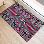 Maori Matariki Rubber Doormat Pink Galaxy Aesthetic Koru Art