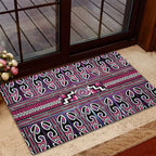 Maori Matariki Rubber Doormat Pink Galaxy Aesthetic Koru Art