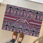 Maori Matariki Rubber Doormat Pink Galaxy Aesthetic Koru Art