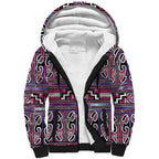 Maori Matariki Sherpa Hoodie Pink Galaxy Aesthetic Koru Art