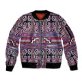 Maori Matariki Sleeve Zip Bomber Jacket Pink Galaxy Aesthetic Koru Art