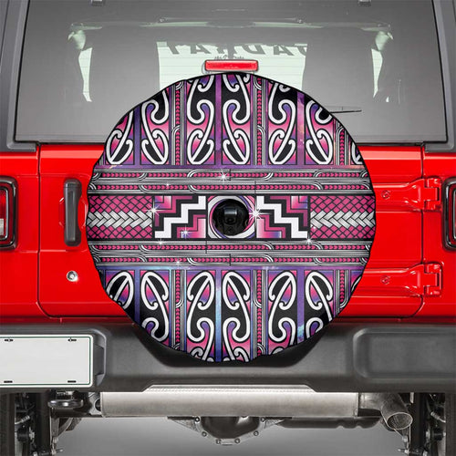 Maori Matariki Spare Tire Cover Pink Galaxy Aesthetic Koru Art