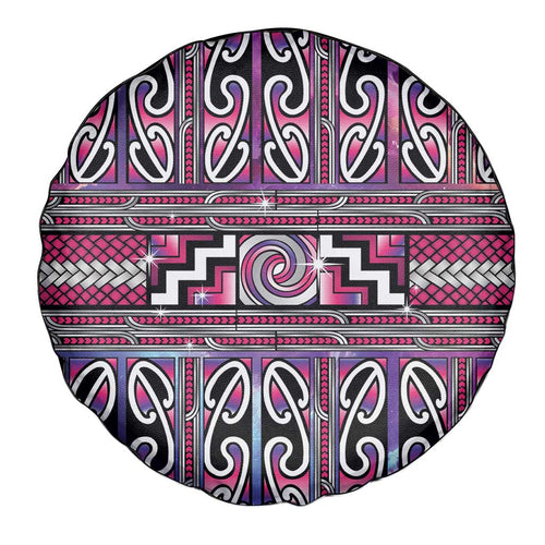 Maori Matariki Spare Tire Cover Pink Galaxy Aesthetic Koru Art
