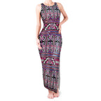 Maori Matariki Tank Maxi Dress Pink Galaxy Aesthetic Koru Art