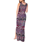 Maori Matariki Tank Maxi Dress Pink Galaxy Aesthetic Koru Art