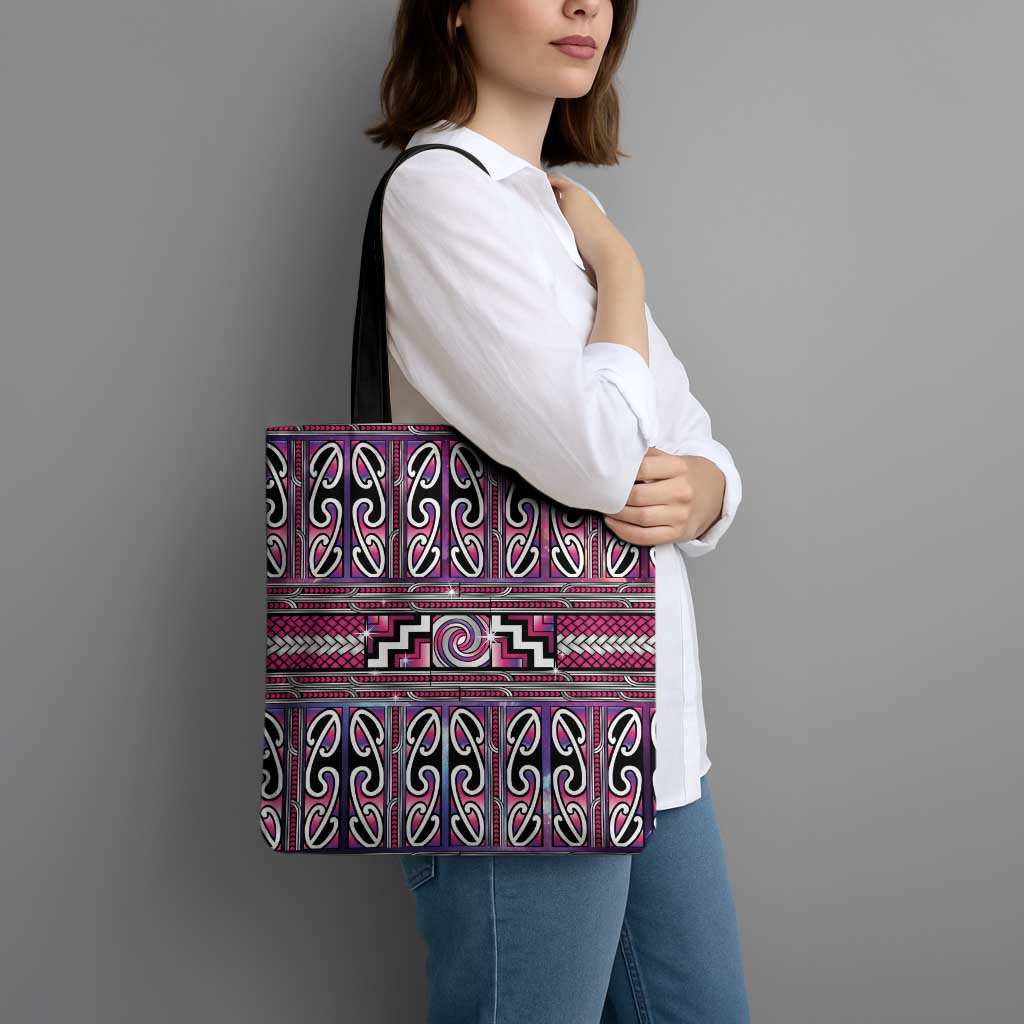 Maori Matariki Tote Bag Pink Galaxy Aesthetic Koru Art