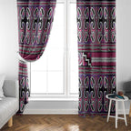 Maori Matariki Window Curtain Pink Galaxy Aesthetic Koru Art