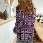 Maori Matariki Women Casual Shirt Pink Galaxy Aesthetic Koru Art