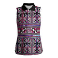 Maori Matariki Women Sleeveless Polo Shirt Pink Galaxy Aesthetic Koru Art