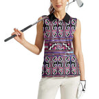 Maori Matariki Women Sleeveless Polo Shirt Pink Galaxy Aesthetic Koru Art