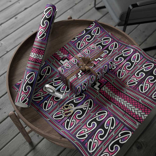 Maori Matariki Wrapping Paper Pink Galaxy Aesthetic Koru Art
