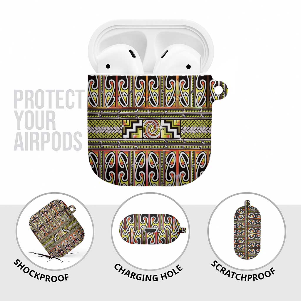 Maori Matariki AirPods Case Yellow Galaxy Aesthetic Koru Art