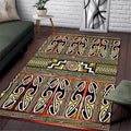 Maori Matariki Area Rug Yellow Galaxy Aesthetic Koru Art