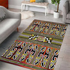 Maori Matariki Area Rug Yellow Galaxy Aesthetic Koru Art