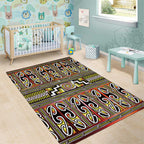 Maori Matariki Area Rug Yellow Galaxy Aesthetic Koru Art