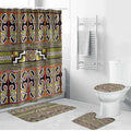 Maori Matariki Bathroom Set Yellow Galaxy Aesthetic Koru Art