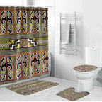 Maori Matariki Bathroom Set Yellow Galaxy Aesthetic Koru Art