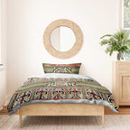 Maori Matariki Bedding Set Yellow Galaxy Aesthetic Koru Art