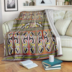 Maori Matariki Blanket Yellow Galaxy Aesthetic Koru Art