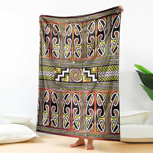 Maori Matariki Blanket Yellow Galaxy Aesthetic Koru Art