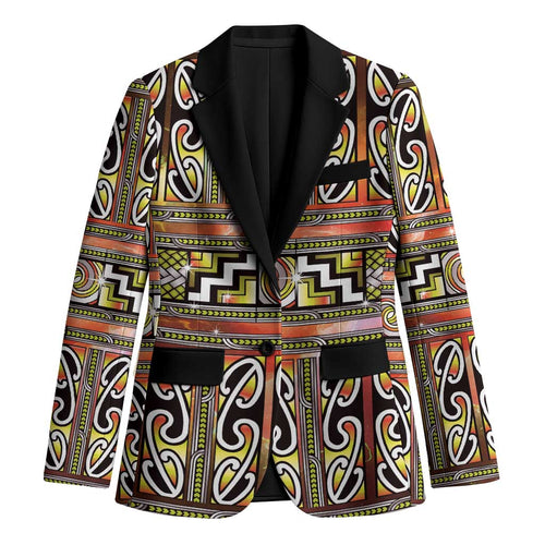 Maori Matariki Blazer Yellow Galaxy Aesthetic Koru Art