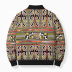Maori Matariki Bomber Puffer Jacket Yellow Galaxy Aesthetic Koru Art