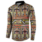 Maori Matariki Button Sweatshirt Yellow Galaxy Aesthetic Koru Art