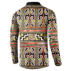 Maori Matariki Button Sweatshirt Yellow Galaxy Aesthetic Koru Art