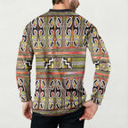 Maori Matariki Button Sweatshirt Yellow Galaxy Aesthetic Koru Art