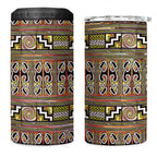 Maori Matariki 4 in 1 Can Cooler Tumbler Yellow Galaxy Aesthetic Koru Art