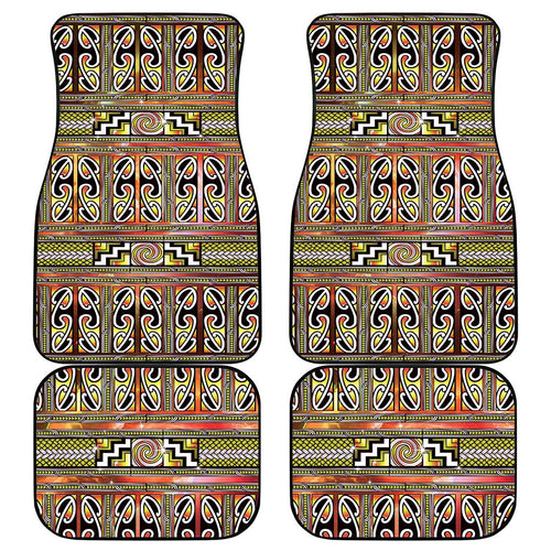 Maori Matariki Car Mats Yellow Galaxy Aesthetic Koru Art