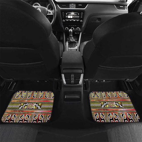Maori Matariki Car Mats Yellow Galaxy Aesthetic Koru Art