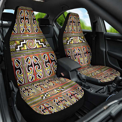 Maori Matariki Car Seat Cover Yellow Galaxy Aesthetic Koru Art