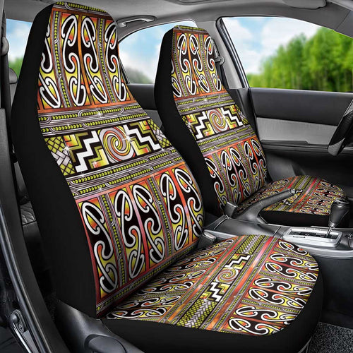 Maori Matariki Car Seat Cover Yellow Galaxy Aesthetic Koru Art