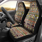 Maori Matariki Car Seat Cover Yellow Galaxy Aesthetic Koru Art