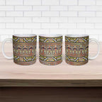 Maori Matariki Ceramic Mug Yellow Galaxy Aesthetic Koru Art